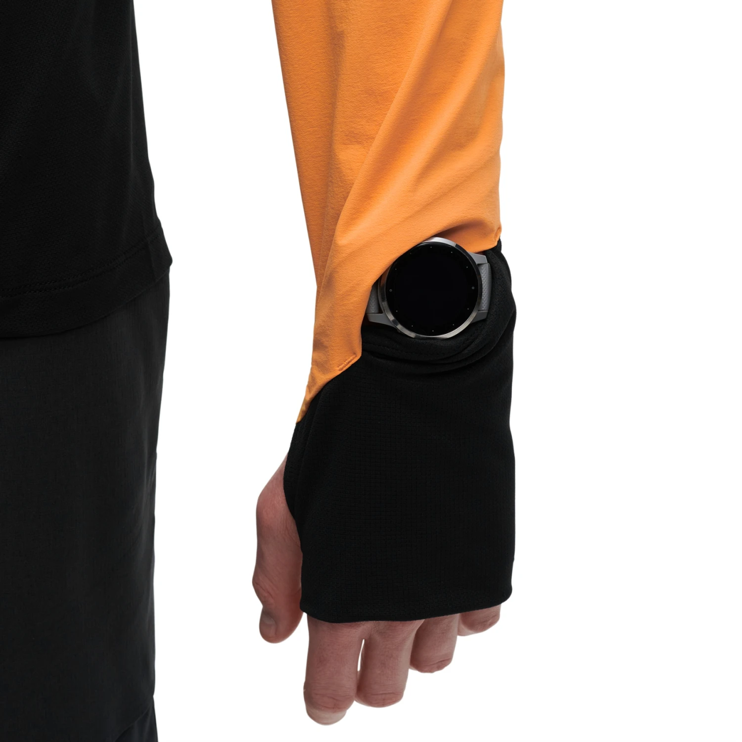 On Running On Trail Breaker Long Sleeve Running Shirt - Mango & Black 8 On Running On Trail Breaker Long Sleeve Running Shirt - Mango & Black - Afbeelding 8